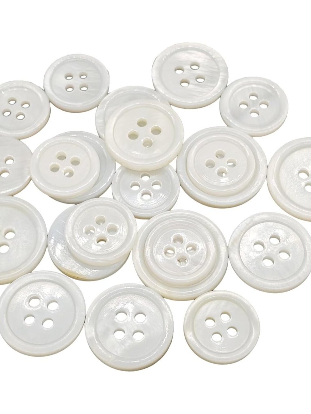 22-Pcs Mother of Pearl Shell Buttons | Bulk Natural MOP Shell Buttons for Sewing